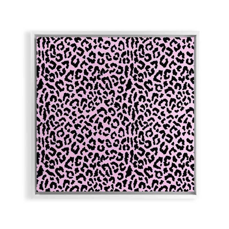 2000s leopard-black on palest pink Framed Canvas Print
