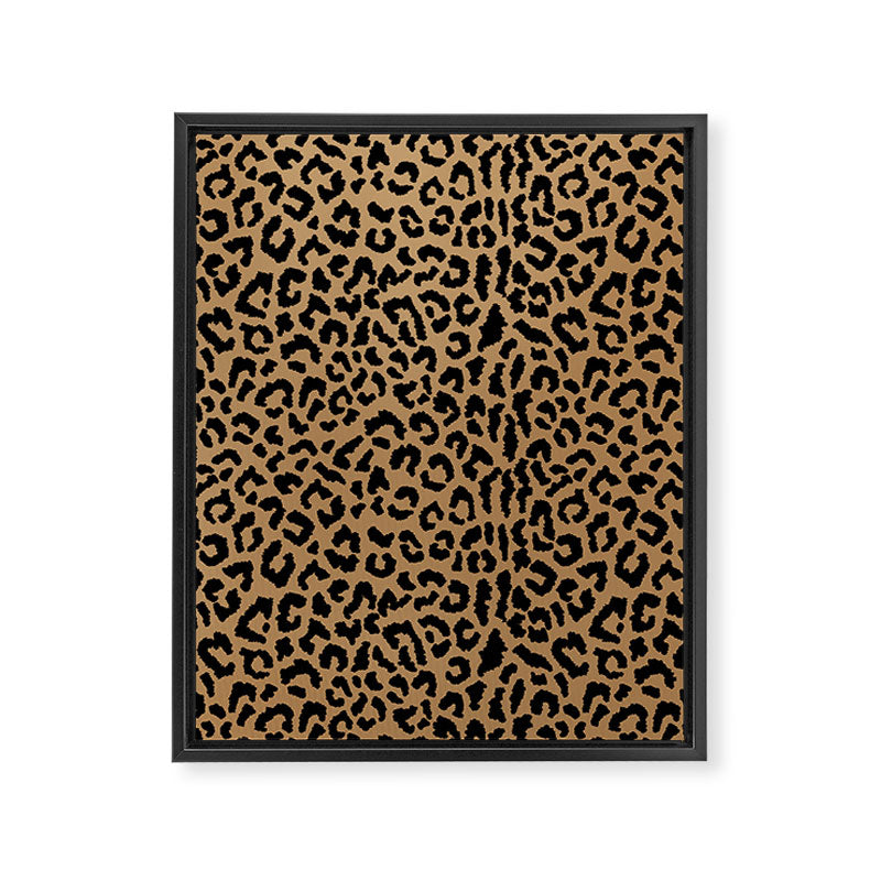 2000s leopard-black on tan Framed Canvas Print