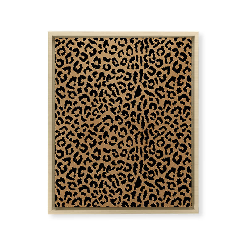 2000s leopard-black on tan Framed Canvas Print