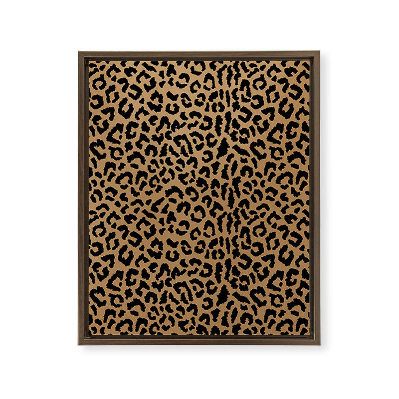 2000s leopard-black on tan Framed Canvas Print
