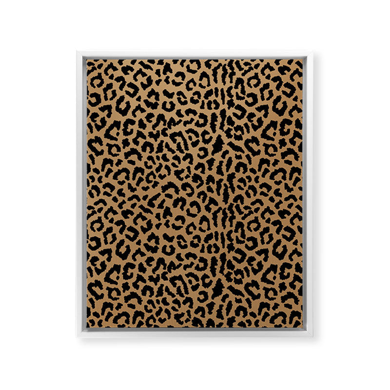 2000s leopard-black on tan Framed Canvas Print
