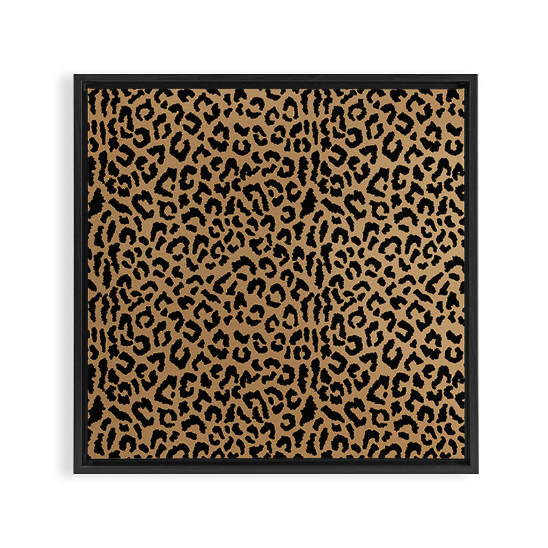 2000s leopard-black on tan Framed Canvas Print