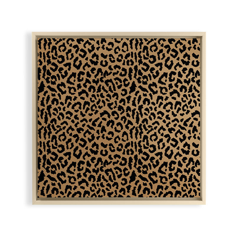 2000s leopard-black on tan Framed Canvas Print