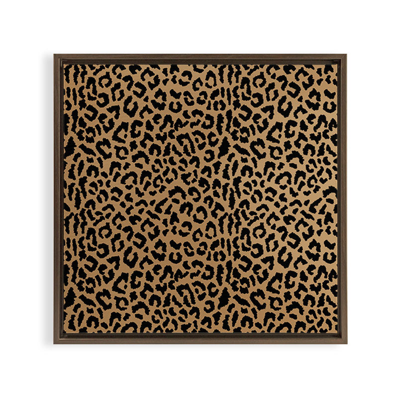 2000s leopard-black on tan Framed Canvas Print