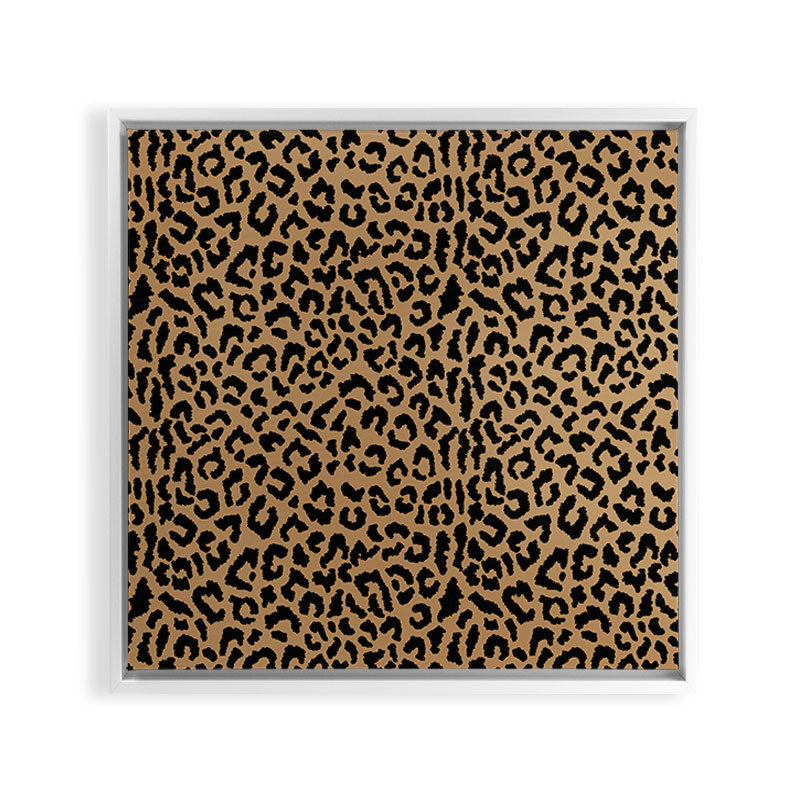 2000s leopard-black on tan Framed Canvas Print