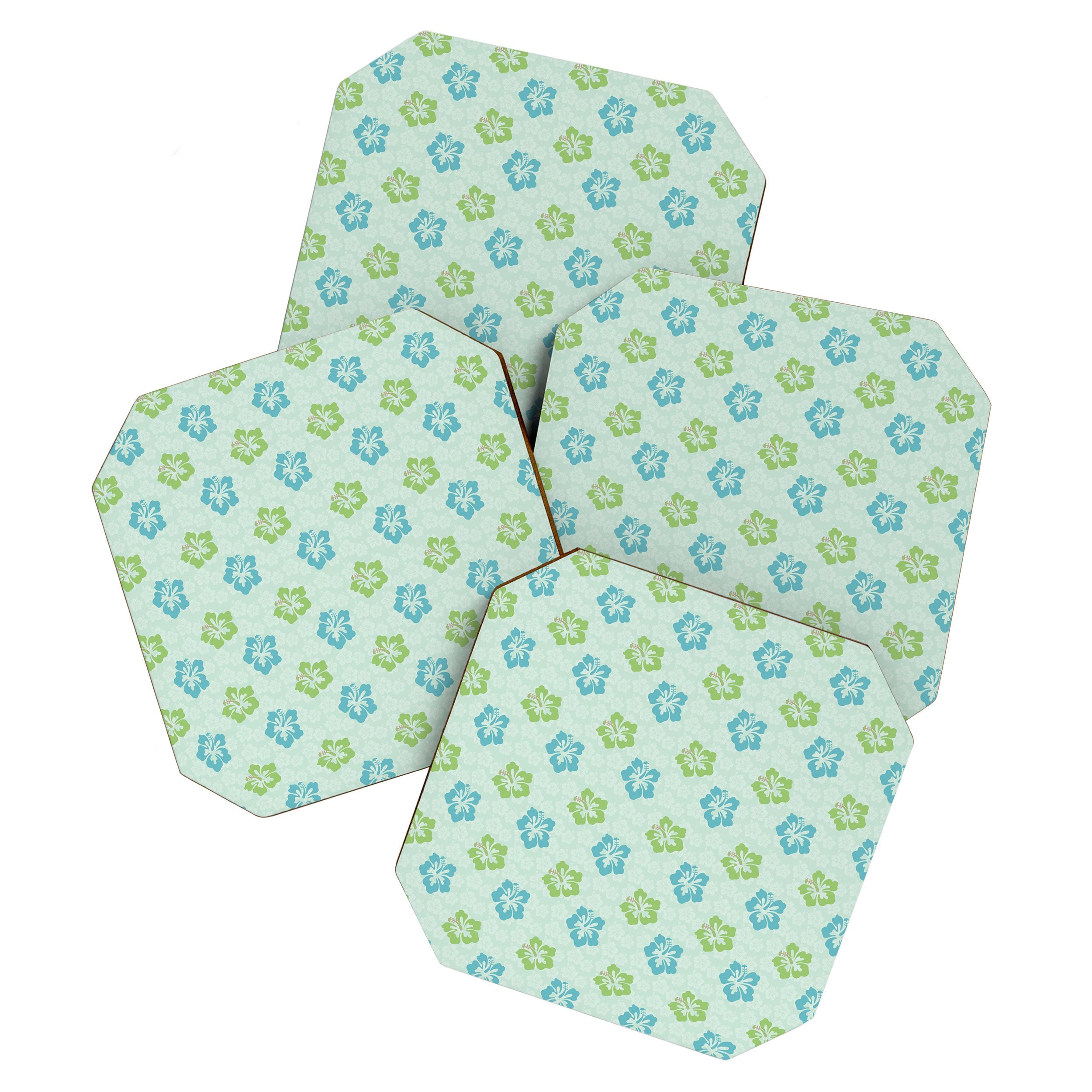 2000s y2k hibiscus pattern Coaster