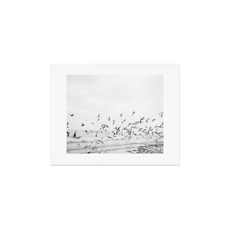 "Seagulls" | Coastal black and white photo | Film photography | Beach Art Print