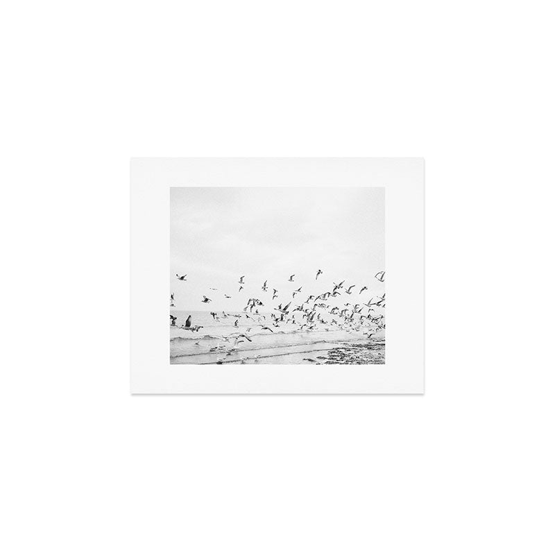 "Seagulls" | Coastal black and white photo | Film photography | Beach Art Print