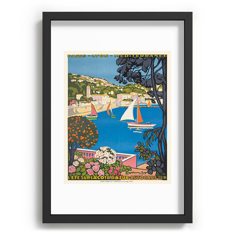 1926 FRANCE Summer On The Cote D'Azur Travel Poster Framed Art Print
