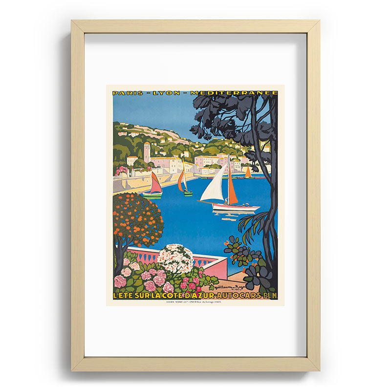 1926 FRANCE Summer On The Cote D'Azur Travel Poster Framed Art Print