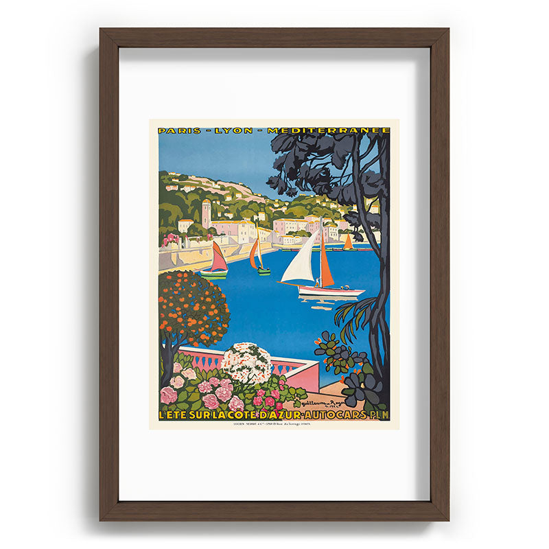 1926 FRANCE Summer On The Cote D'Azur Travel Poster Framed Art Print