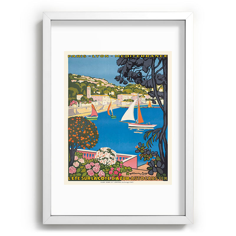 1926 FRANCE Summer On The Cote D'Azur Travel Poster Framed Art Print