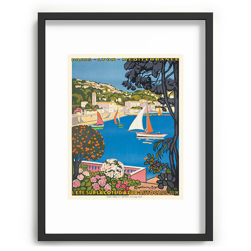 1926 FRANCE Summer On The Cote D'Azur Travel Poster Framed Art Print