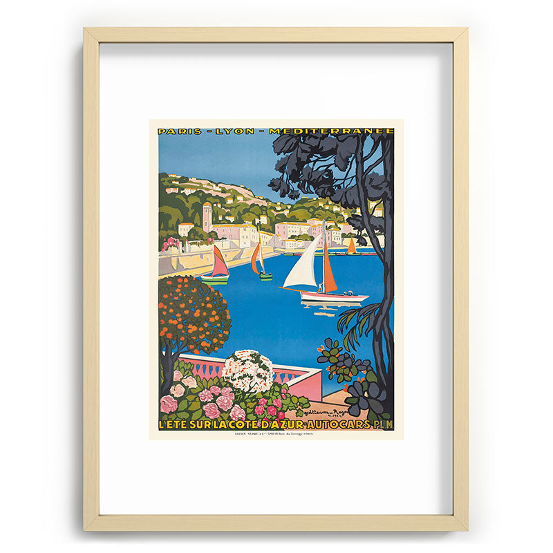1926 FRANCE Summer On The Cote D'Azur Travel Poster Framed Art Print