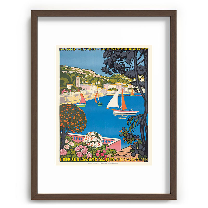 1926 FRANCE Summer On The Cote D'Azur Travel Poster Framed Art Print