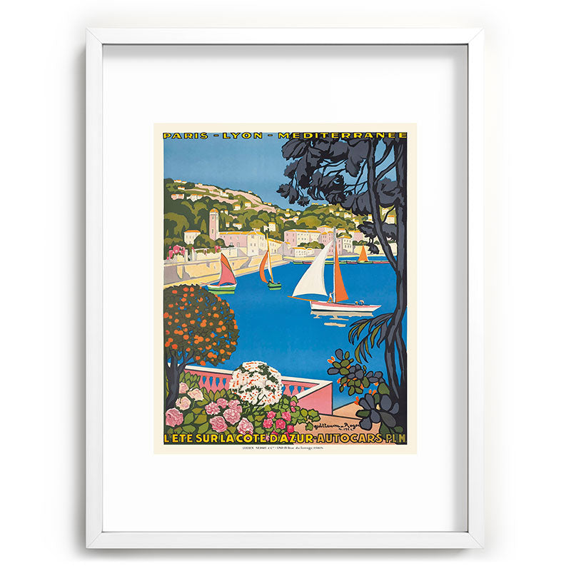 1926 FRANCE Summer On The Cote D'Azur Travel Poster Framed Art Print