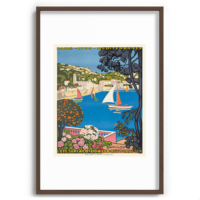 1926 FRANCE Summer On The Cote D'Azur Travel Poster Framed Art Print