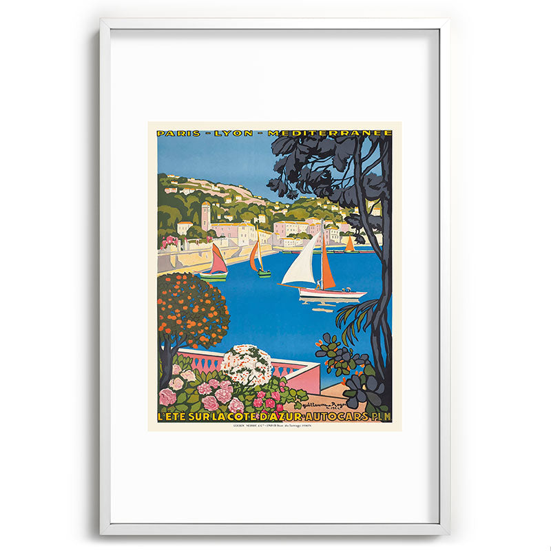 1926 FRANCE Summer On The Cote D'Azur Travel Poster Framed Art Print