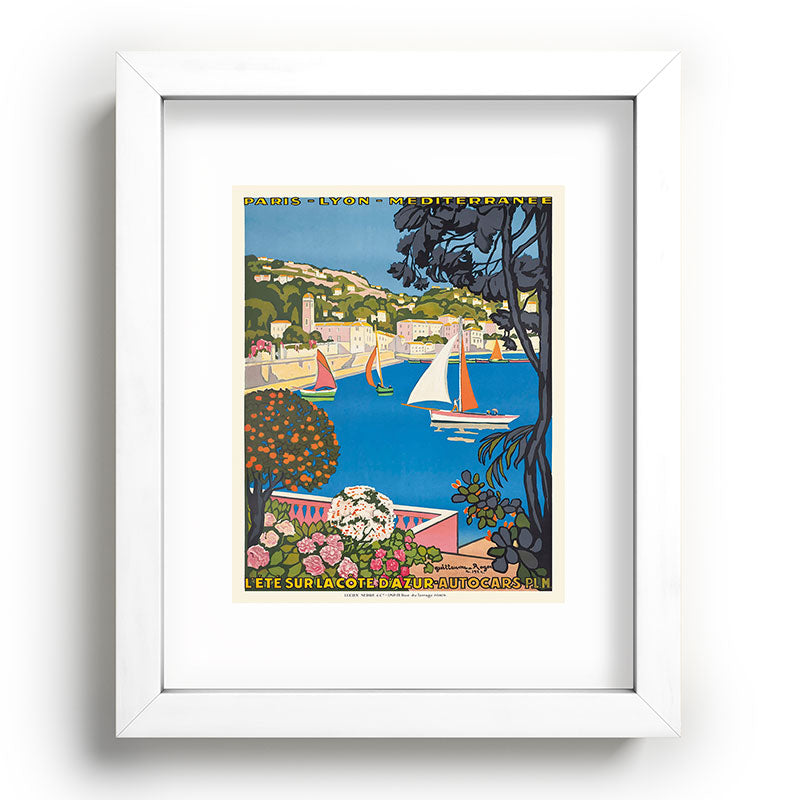1926 FRANCE Summer On The Cote D'Azur Travel Poster Framed Art Print