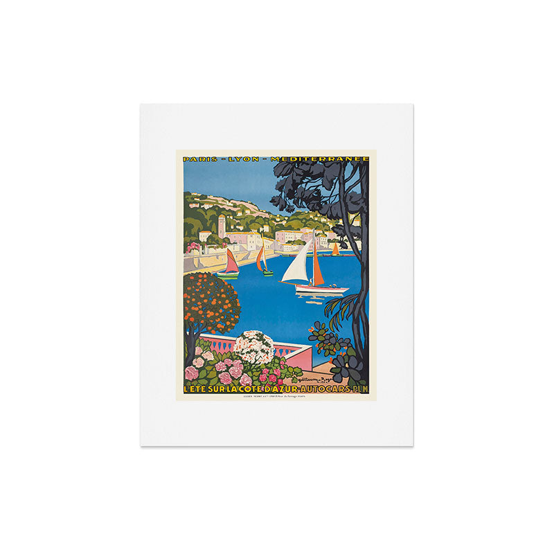 1926 FRANCE Summer On The Cote D'Azur Travel Poster Art Print