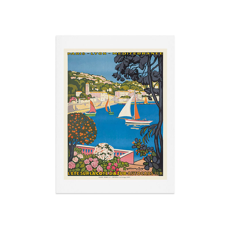 1926 FRANCE Summer On The Cote D'Azur Travel Poster Art Print