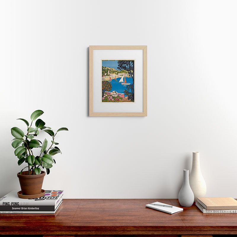 1926 FRANCE Summer On The Cote D'Azur Travel Poster Framed Art Print