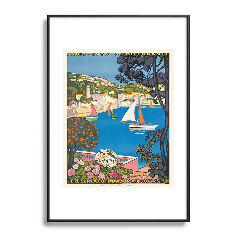 1926 FRANCE Summer On The Cote D'Azur Travel Poster Framed Art Print