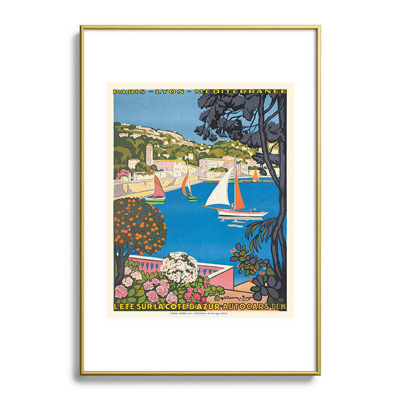 1926 FRANCE Summer On The Cote D'Azur Travel Poster Framed Art Print