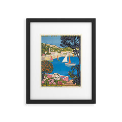 1926 FRANCE Summer On The Cote D'Azur Travel Poster Framed Art Print