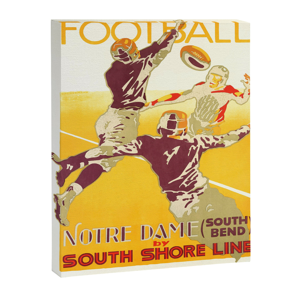 1926 Notre Dame By South Shore Line Advertising Poster Canvas Print