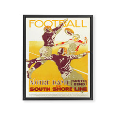 1926 Notre Dame By South Shore Line Advertising Poster Framed Canvas Print