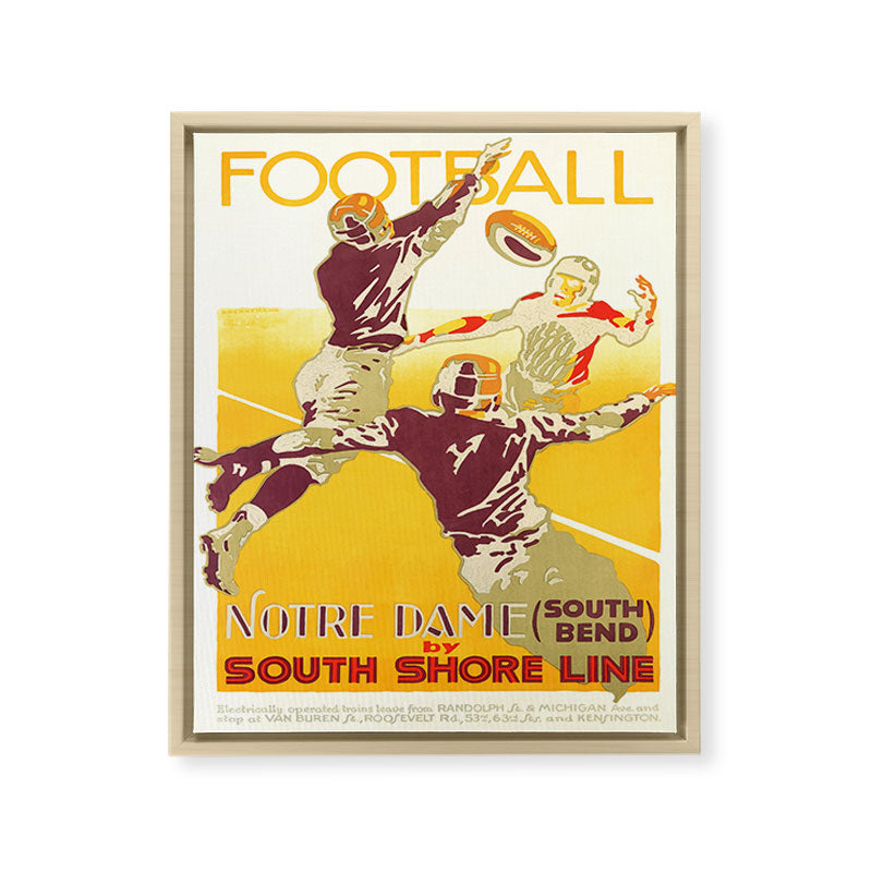 1926 Notre Dame By South Shore Line Advertising Poster Framed Canvas Print
