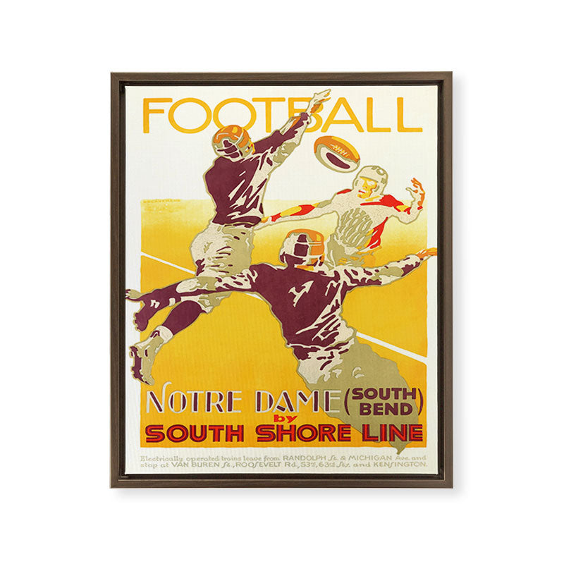 1926 Notre Dame By South Shore Line Advertising Poster Framed Canvas Print