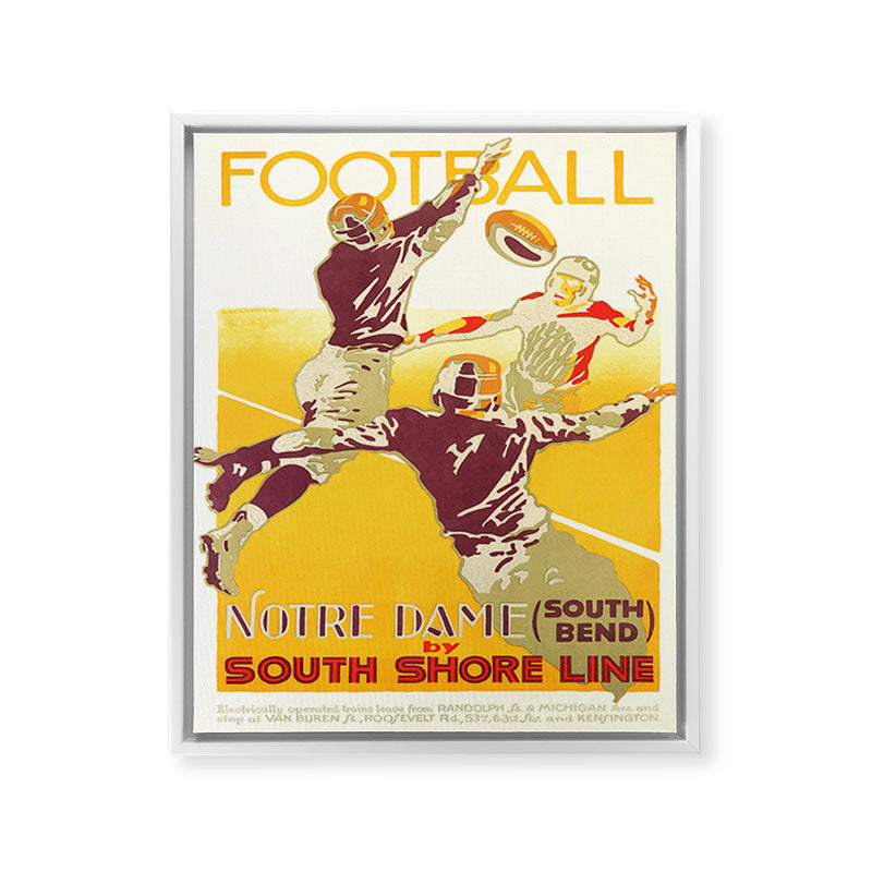1926 Notre Dame By South Shore Line Advertising Poster Framed Canvas Print