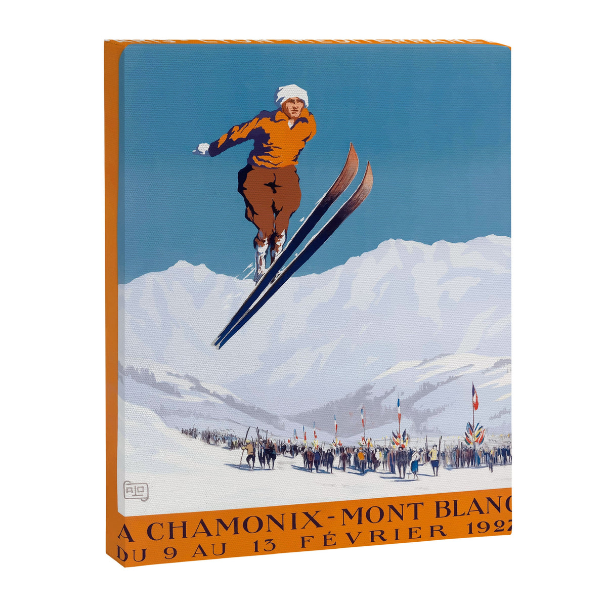 1927 Chamonix - Mont Blanc France Ski Championship Poster Canvas Print