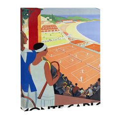 1930 MONTE CARLO Tennis Monaco Travel Poster Canvas Print