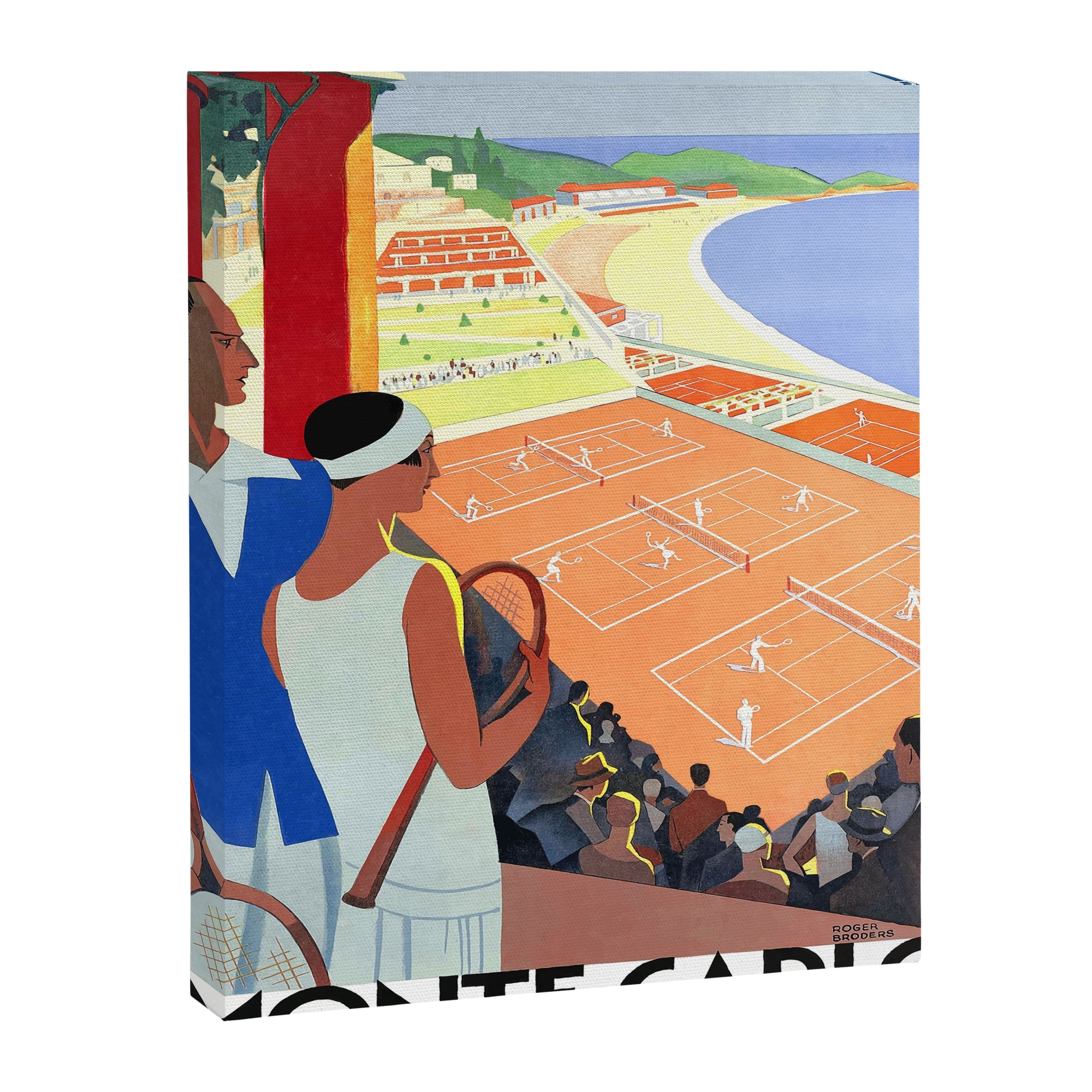 1930 MONTE CARLO Tennis Monaco Travel Poster Canvas Print