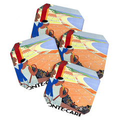 1930 MONTE CARLO Tennis Monaco Travel Poster Coaster