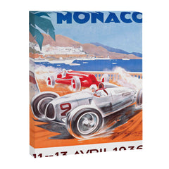 1936 Monaco Grand Prix Race Poster  Canvas Print
