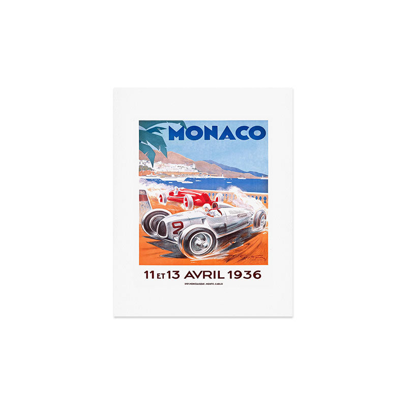 1936 Monaco Grand Prix Race Poster  Art Print