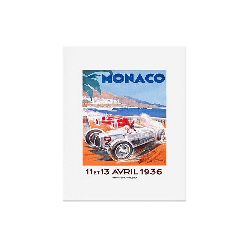 1936 Monaco Grand Prix Race Poster  Art Print