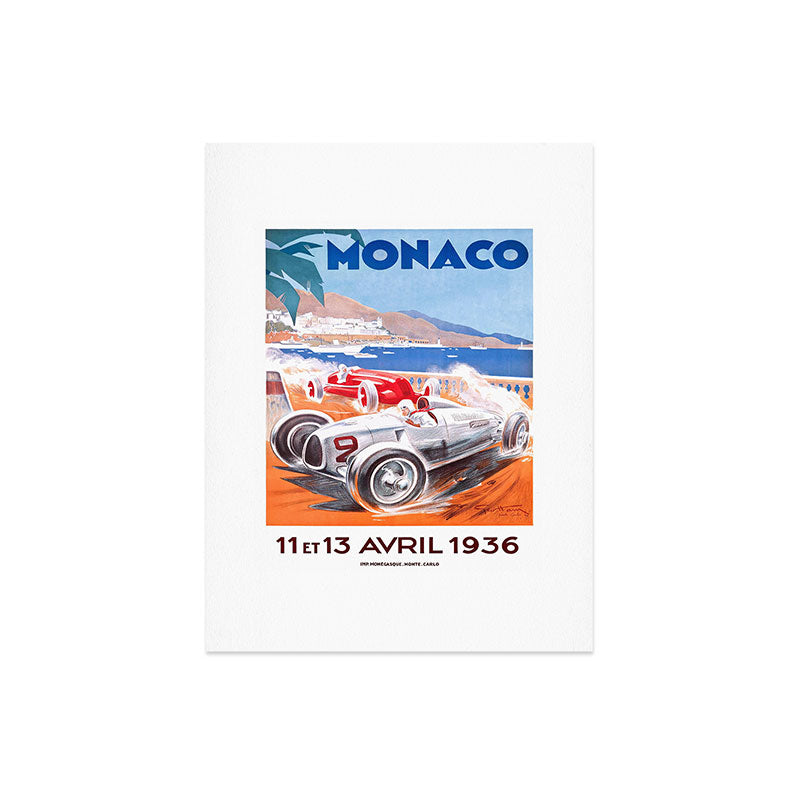 1936 Monaco Grand Prix Race Poster  Art Print