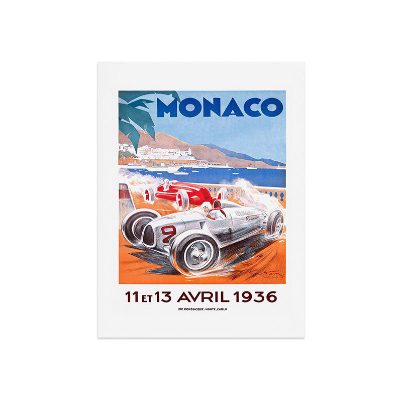 1936 Monaco Grand Prix Race Poster  Art Print