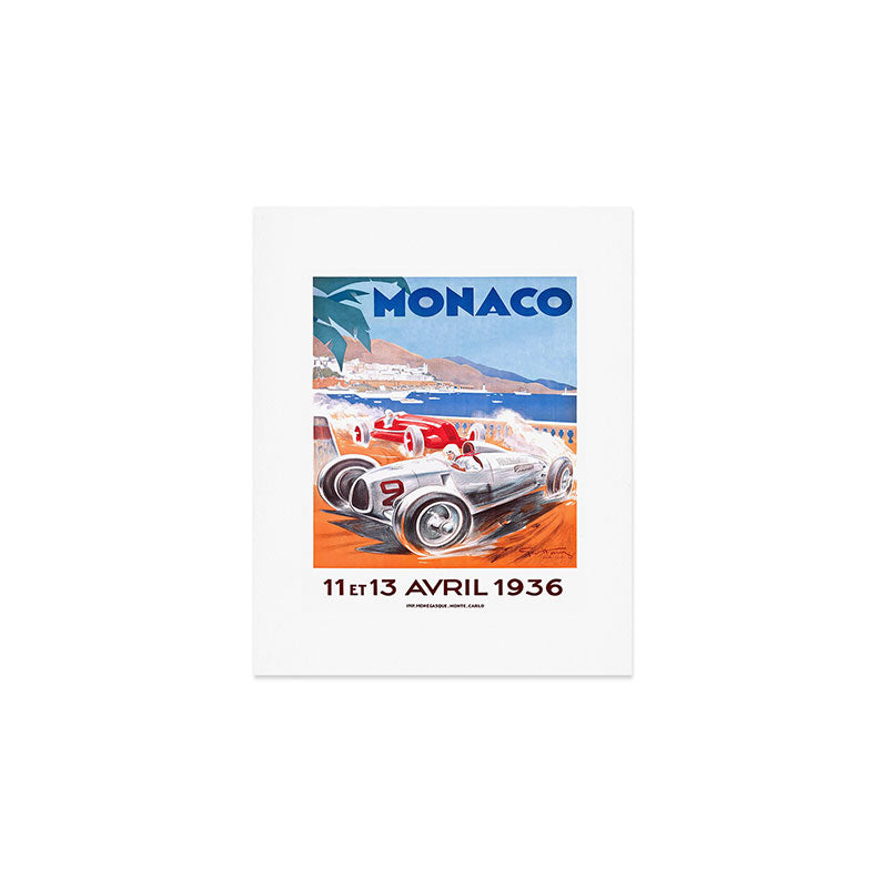 1936 Monaco Grand Prix Race Poster  Art Print