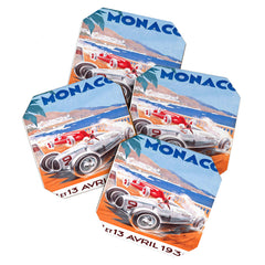 1936 Monaco Grand Prix Race Poster  Coaster