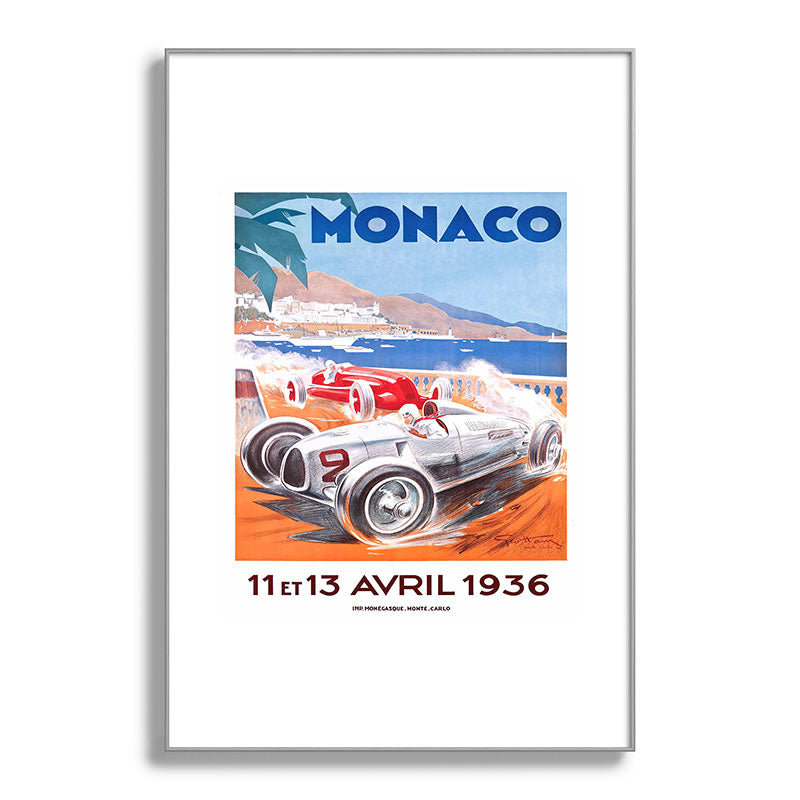 1936 Monaco Grand Prix Race Poster  Framed Art Print