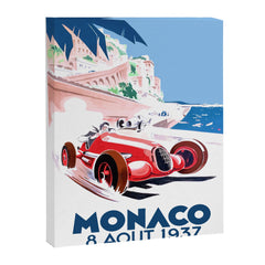 1937 MONACO Grand Prix Racing Poster Canvas Print