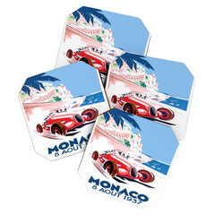 1937 MONACO Grand Prix Racing Poster Coaster