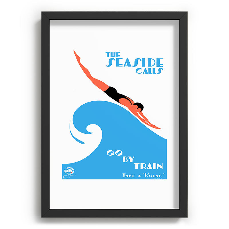 1938 AUSTRALIA The Seaside Calls Train Travel Poster Framed Art Print