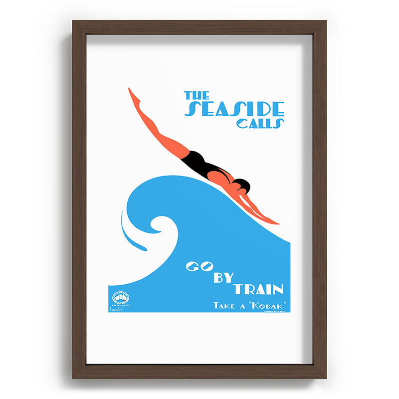 1938 AUSTRALIA The Seaside Calls Train Travel Poster Framed Art Print